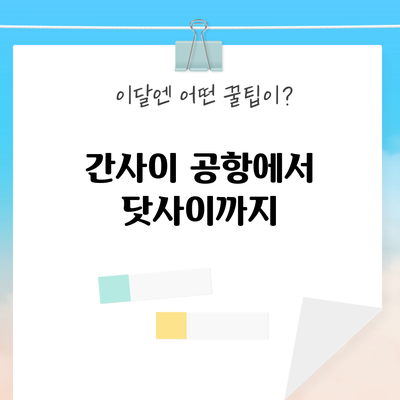 간사이 공항에서 닷사이까지