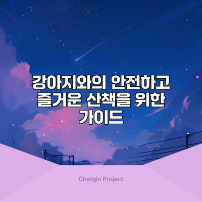 강아지와의 안전하고 즐거운 산책을 위한 가이드