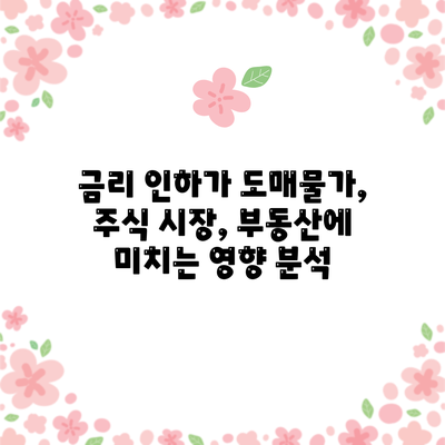 금리 인하가 도매물가, 주식 시장, 부동산에 미치는 영향 분석