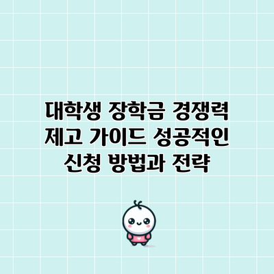 대학생 장학금 경쟁력 제고 가이드: 성공적인 신청 방법과 전략