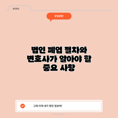 법인 폐업 절차와 변호사가 알아야 할 중요 사항