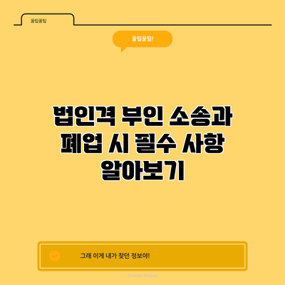 법인격 부인 소송과 폐업 시 필수 사항 알아보기