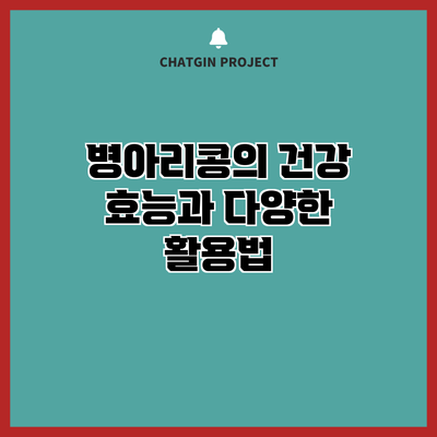병아리콩의 건강 효능과 다양한 활용법