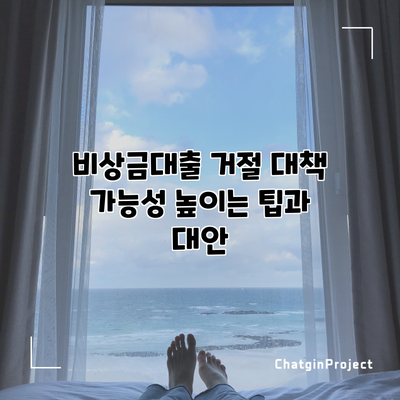 비상금대출 거절 대책: 가능성 높이는 팁과 대안