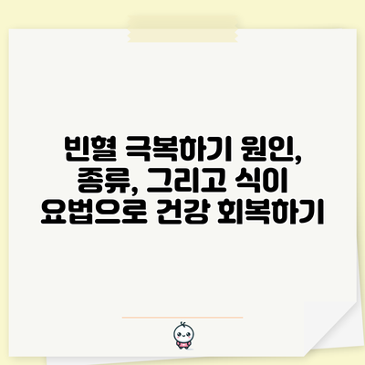 빈혈 극복하기: 원인, 종류, 그리고 식이 요법으로 건강 회복하기
