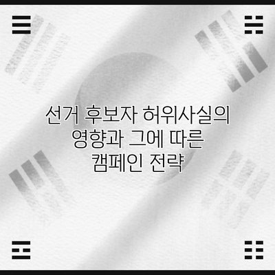 선거 후보자 허위사실의 영향과 그에 따른 캠페인 전략