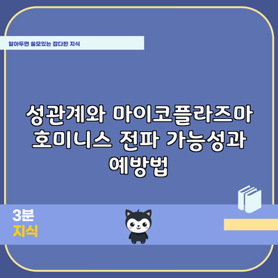 성관계와 마이코플라즈마 호미니스: 전파 가능성과 예방법