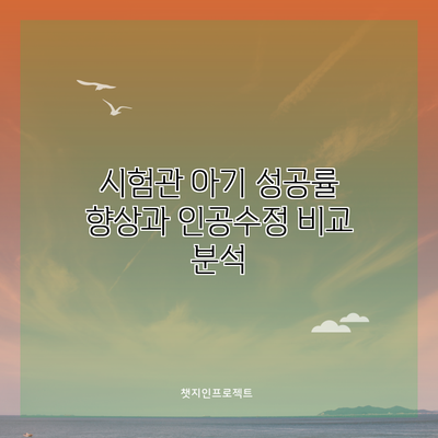 시험관 아기 성공률 향상과 인공수정 비교 분석