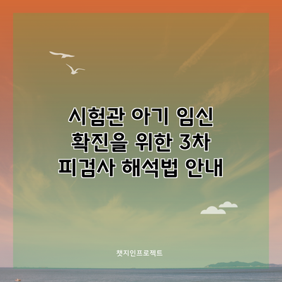 시험관 아기 임신 확진을 위한 3차 피검사 해석법 안내