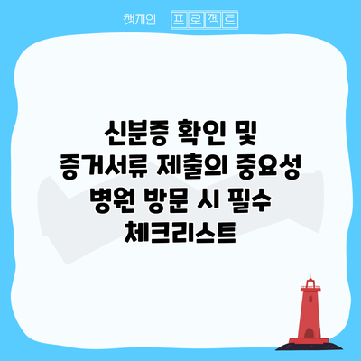 신분증 확인 및 증거서류 제출의 중요성: 병원 방문 시 필수 체크리스트