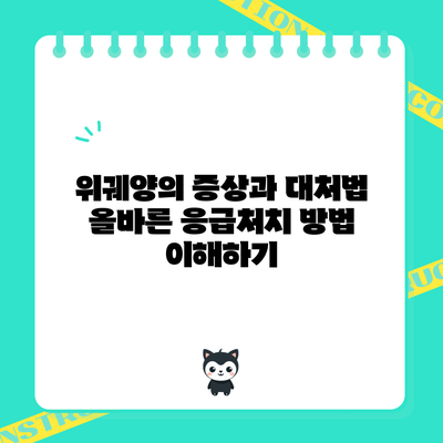 위궤양의 증상과 대처법: 올바른 응급처치 방법 이해하기