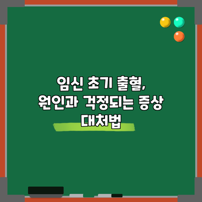 임신 초기 출혈, 원인과 걱정되는 증상 대처법