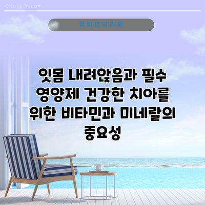 잇몸 내려앉음과 필수 영양제: 건강한 치아를 위한 비타민과 미네랄의 중요성