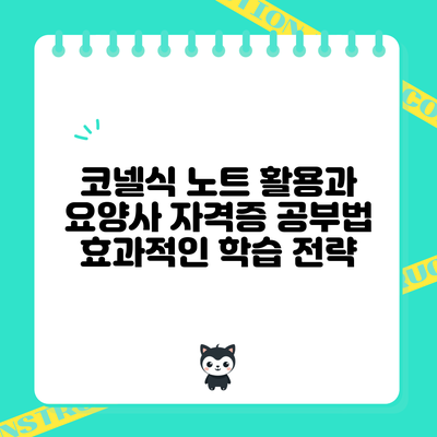 코넬식 노트 활용과 요양사 자격증 공부법: 효과적인 학습 전략