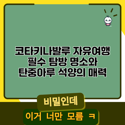코타키나발루 자유여행 필수 탐방 명소와 탄중아루 석양의 매력
