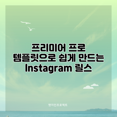 프리미어 프로 템플릿으로 쉽게 만드는 Instagram 릴스