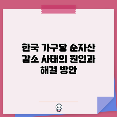 한국 가구당 순자산 감소 사태의 원인과 해결 방안
