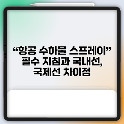 항공 수하물 스프레이 필수 지침과 국내선, 국제선 차이점