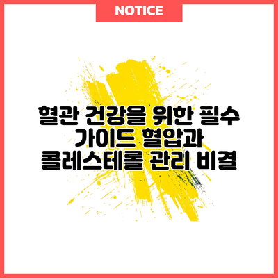 혈관 건강을 위한 필수 가이드: 혈압과 콜레스테롤 관리 비결