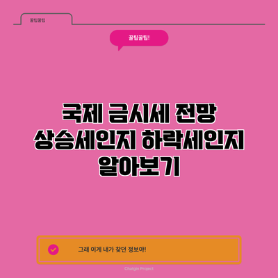 국제 금시세 전망: 상승세인지 하락세인지 알아보기