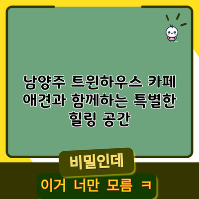 남양주 트윈하우스 카페: 애견과 함께하는 특별한 힐링 공간