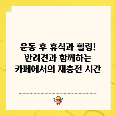운동 후 휴식과 힐링! 반려견과 함께하는 카페에서의 재충전 시간