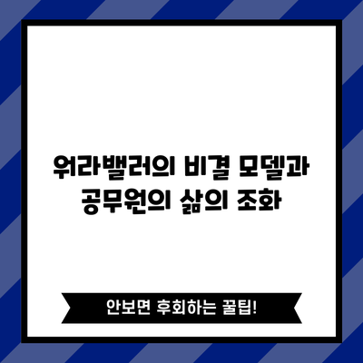 워라밸러의 비결: 모델과 공무원의 삶의 조화